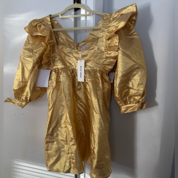 Free People x Selva Negra Atomo Azteca Gold Mini Dress - Picture 3 of 7